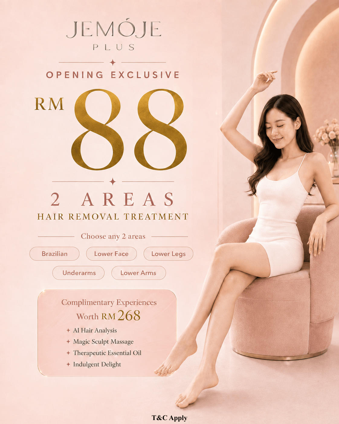 Hair Removal RM88 at JEMOJE Plus Mid Valley Kuala Lumpur